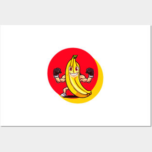 Cute muscle banana Posters and Art